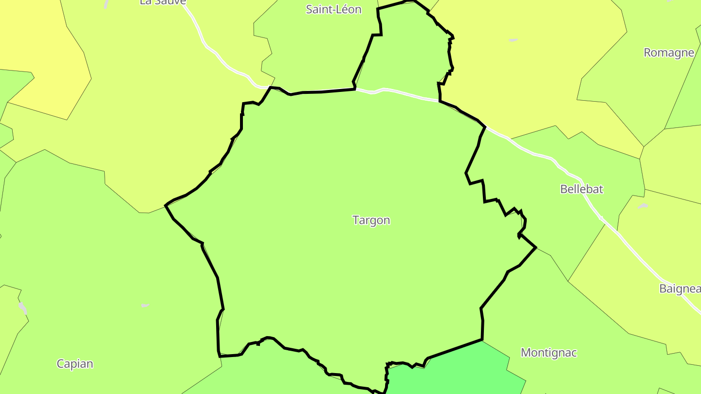 Carte des prix de l'immobilier Targon
