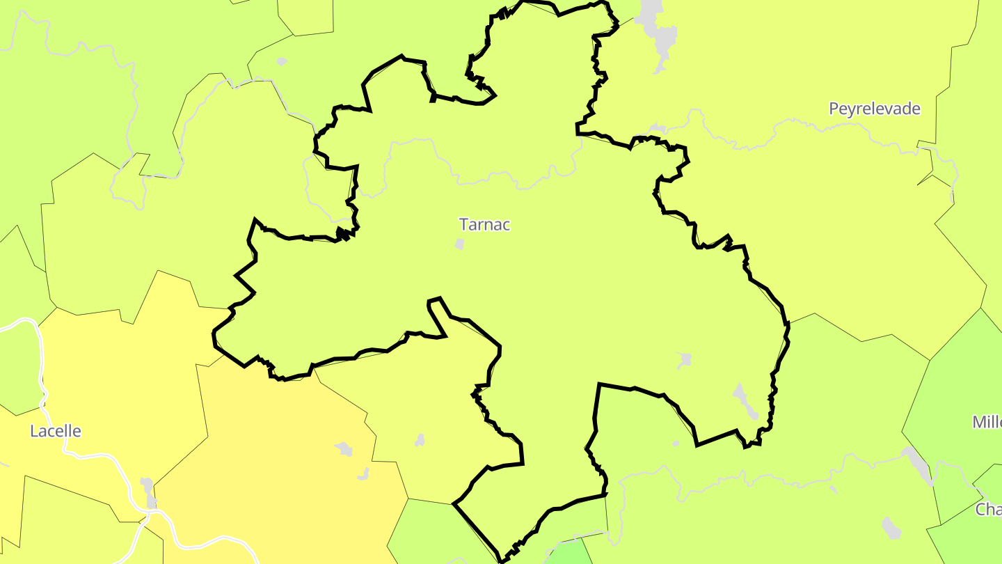 Carte des prix de l'immobilier Tarnac