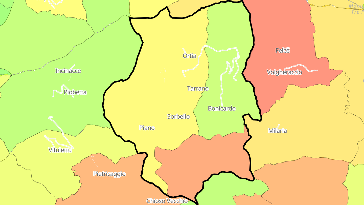 Carte des prix de l'immobilier Tarrano