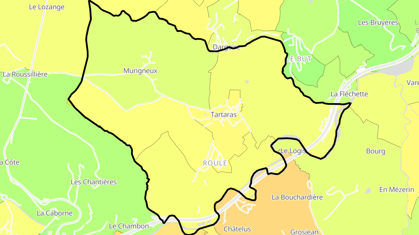 Carte des prix de l'immobilier Tartaras