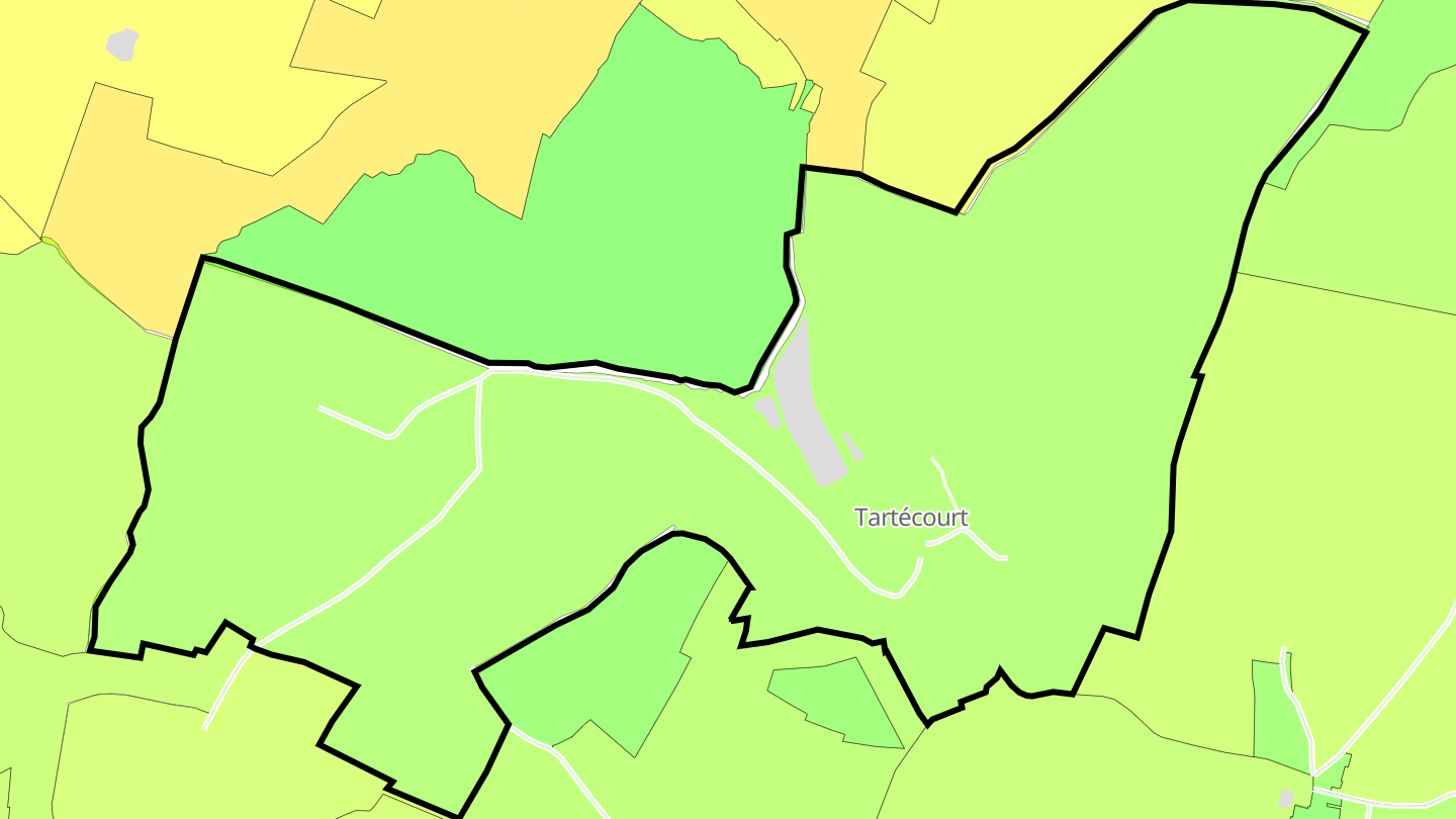 Carte des prix de l'immobilier Tartécourt