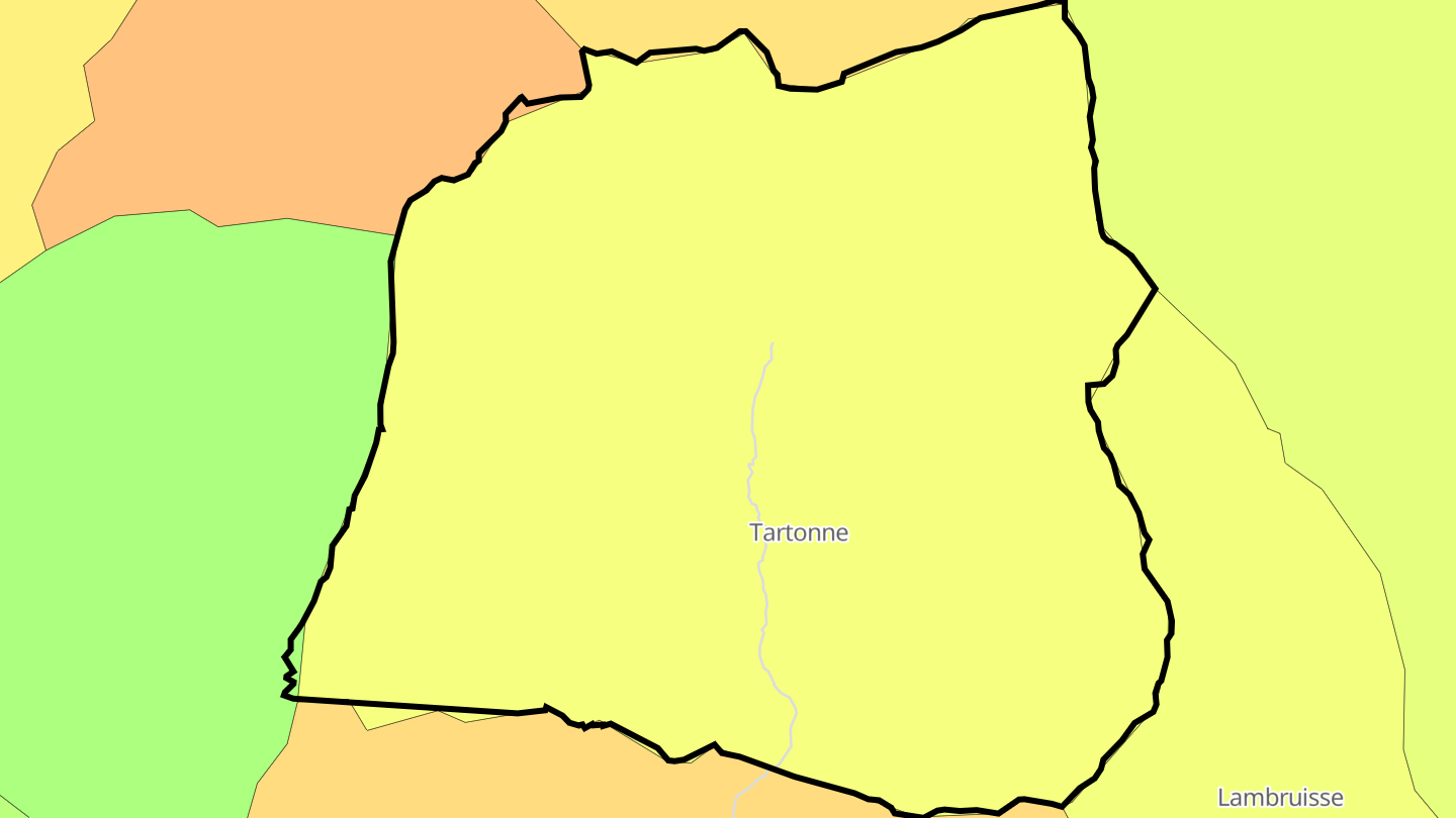 Carte des prix de l'immobilier Tartonne