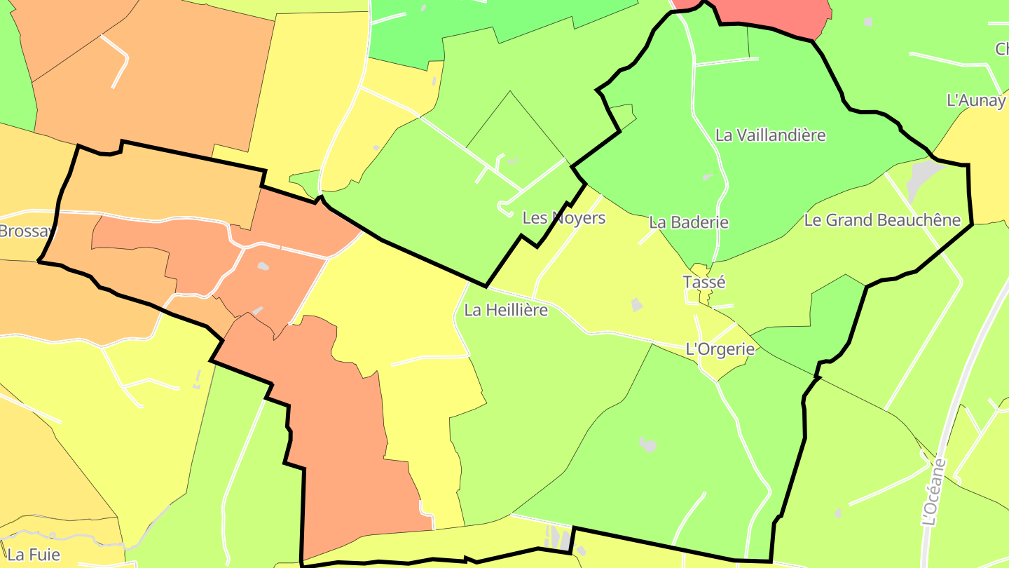 Carte des prix de l'immobilier Tassé