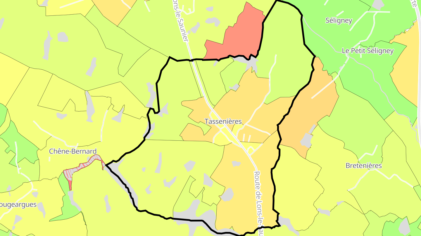 Carte des prix de l'immobilier Tassenières