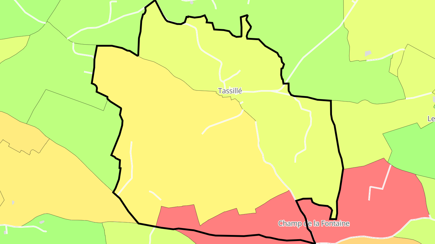 Carte des prix de l'immobilier Tassillé