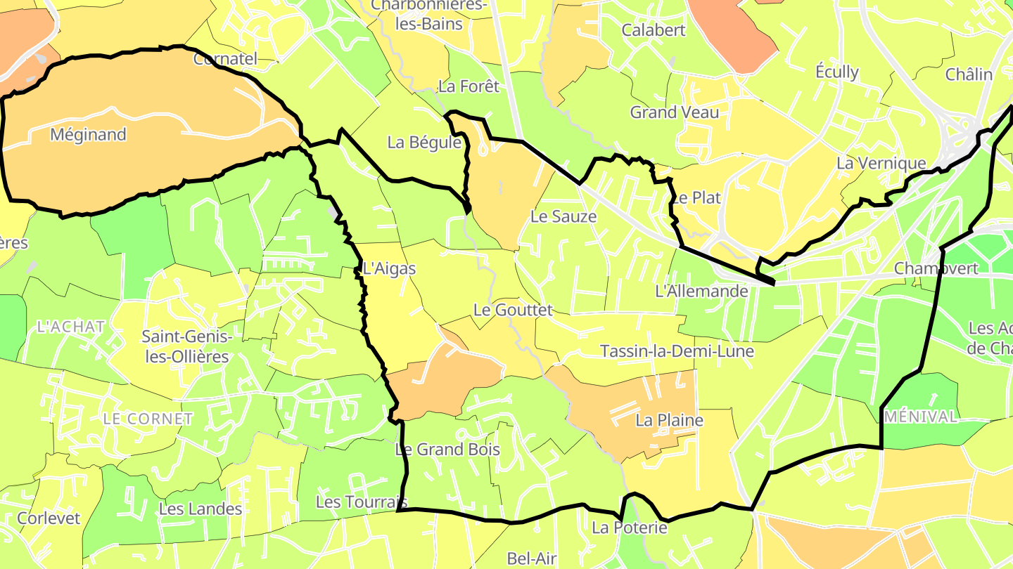 Carte des prix de l'immobilier Tassin-la-Demi-Lune