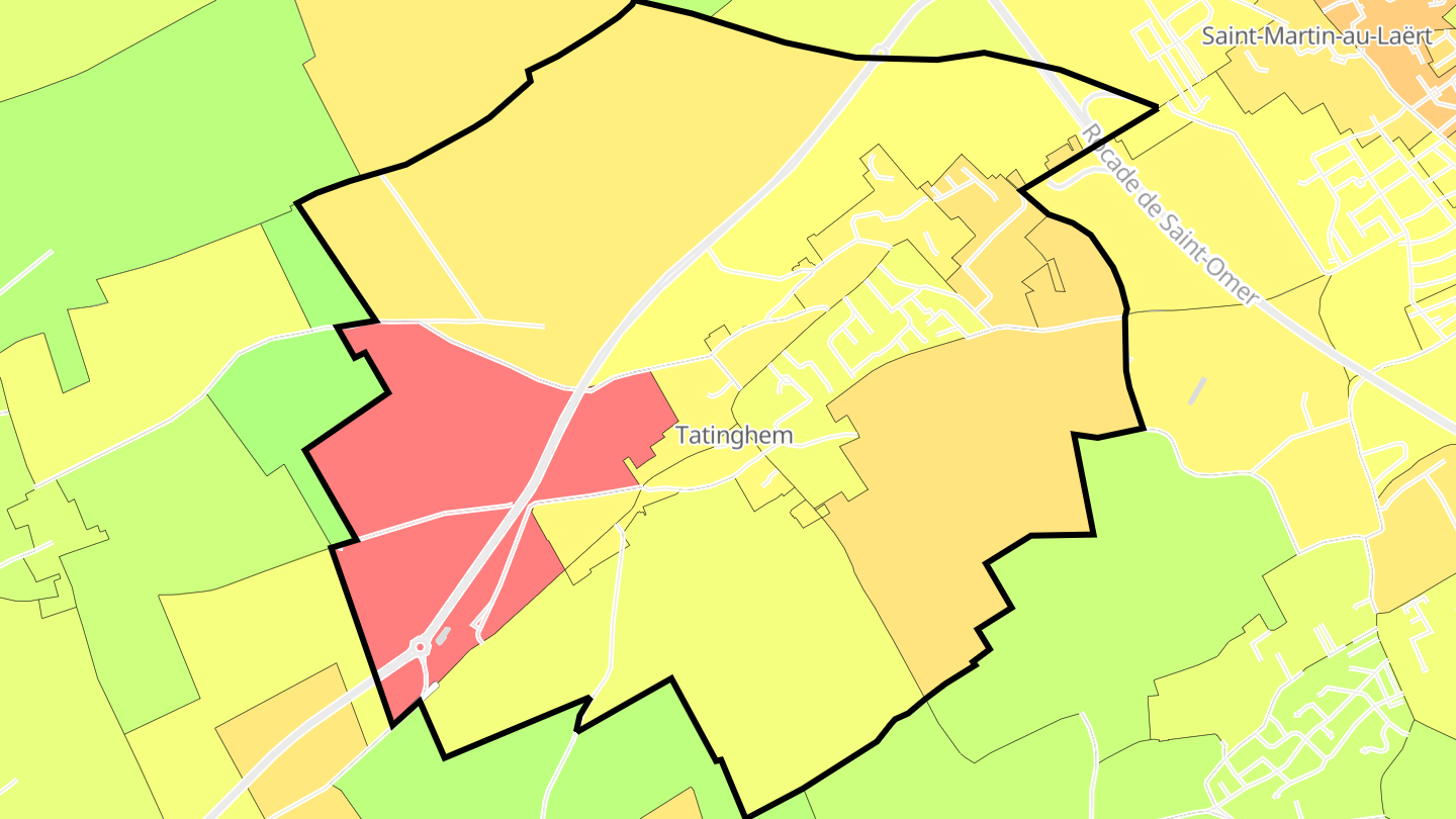 Carte des prix de l'immobilier Tatinghem