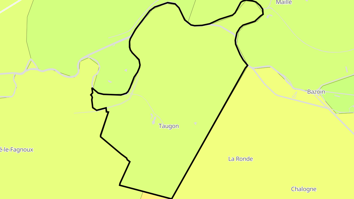 Carte des prix de l'immobilier Taugon