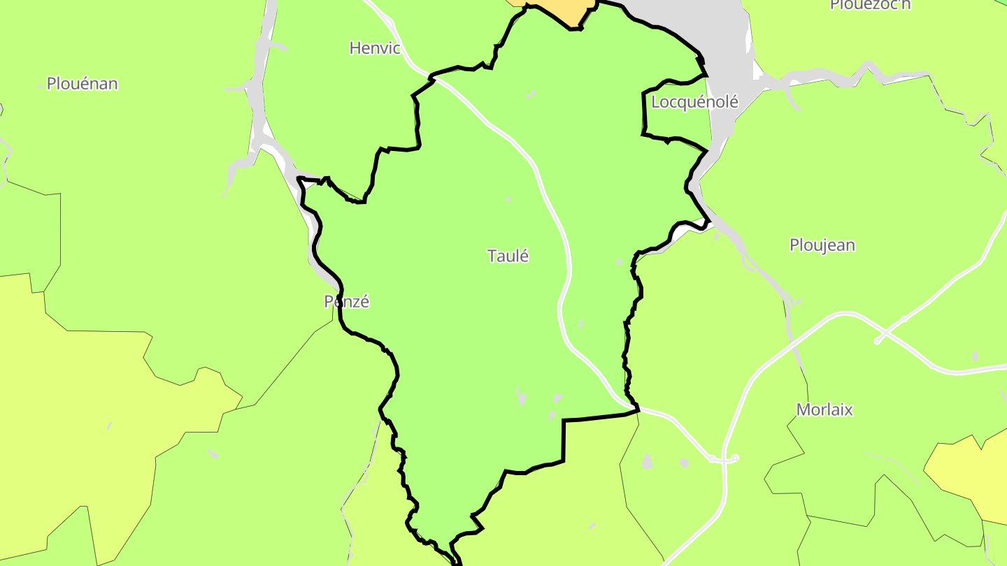 Carte des prix de l'immobilier Taulé