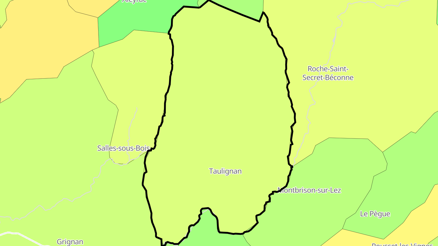 Carte des prix de l'immobilier Taulignan