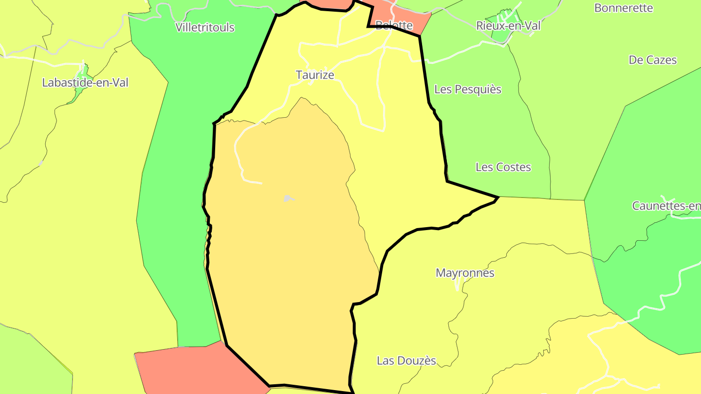 Carte des prix de l'immobilier Taurize