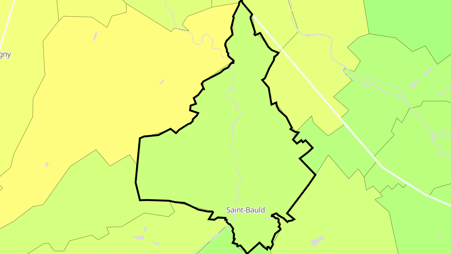 Carte des prix de l'immobilier Tauxigny-Saint-Bauld