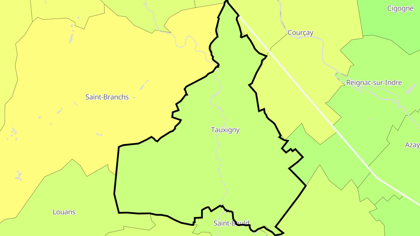 Carte des prix de l'immobilier Tauxigny