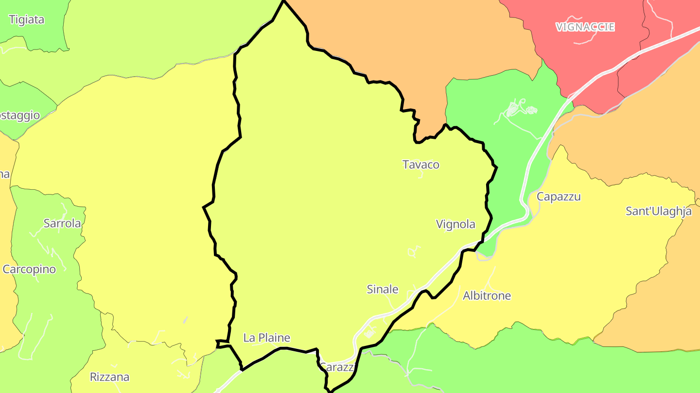 Carte des prix de l'immobilier Tavaco