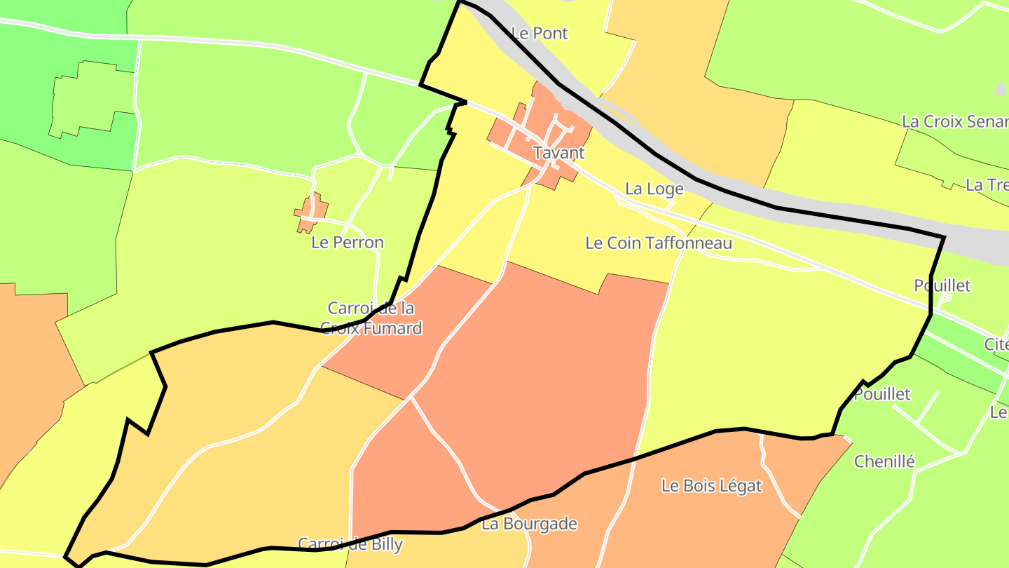 Carte des prix de l'immobilier Tavant
