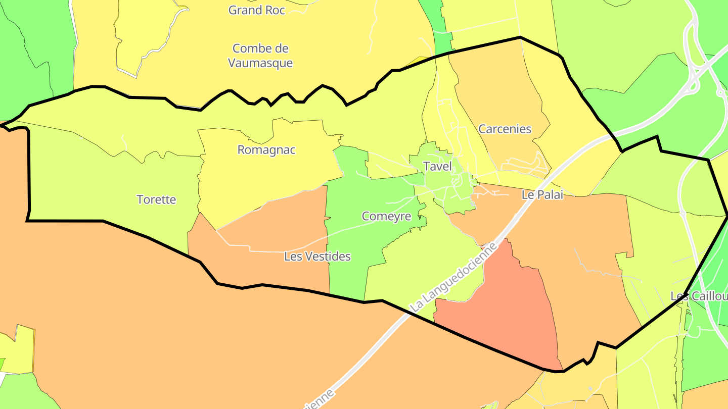 Carte des prix de l'immobilier Tavel