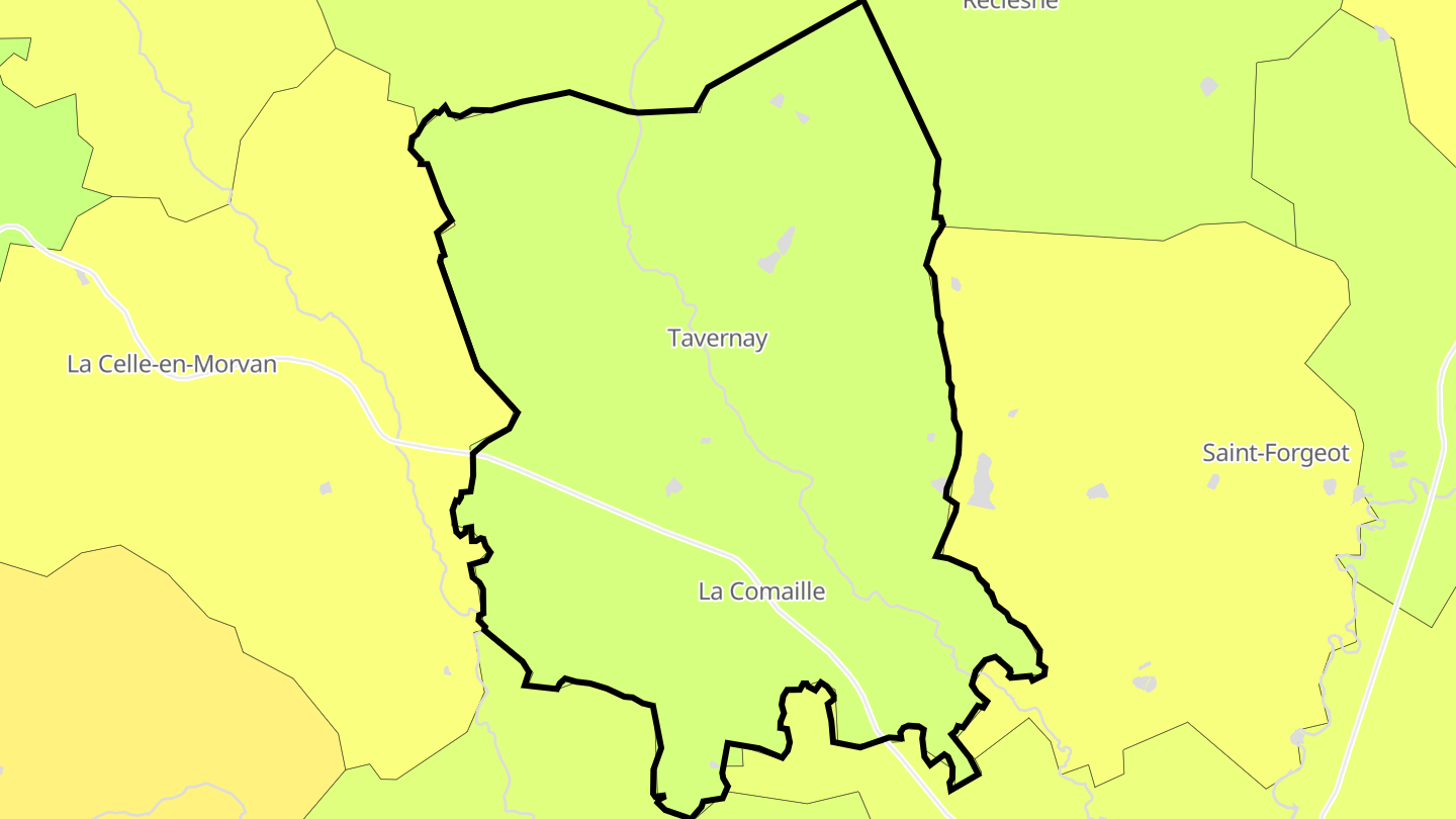 Carte des prix de l'immobilier Tavernay