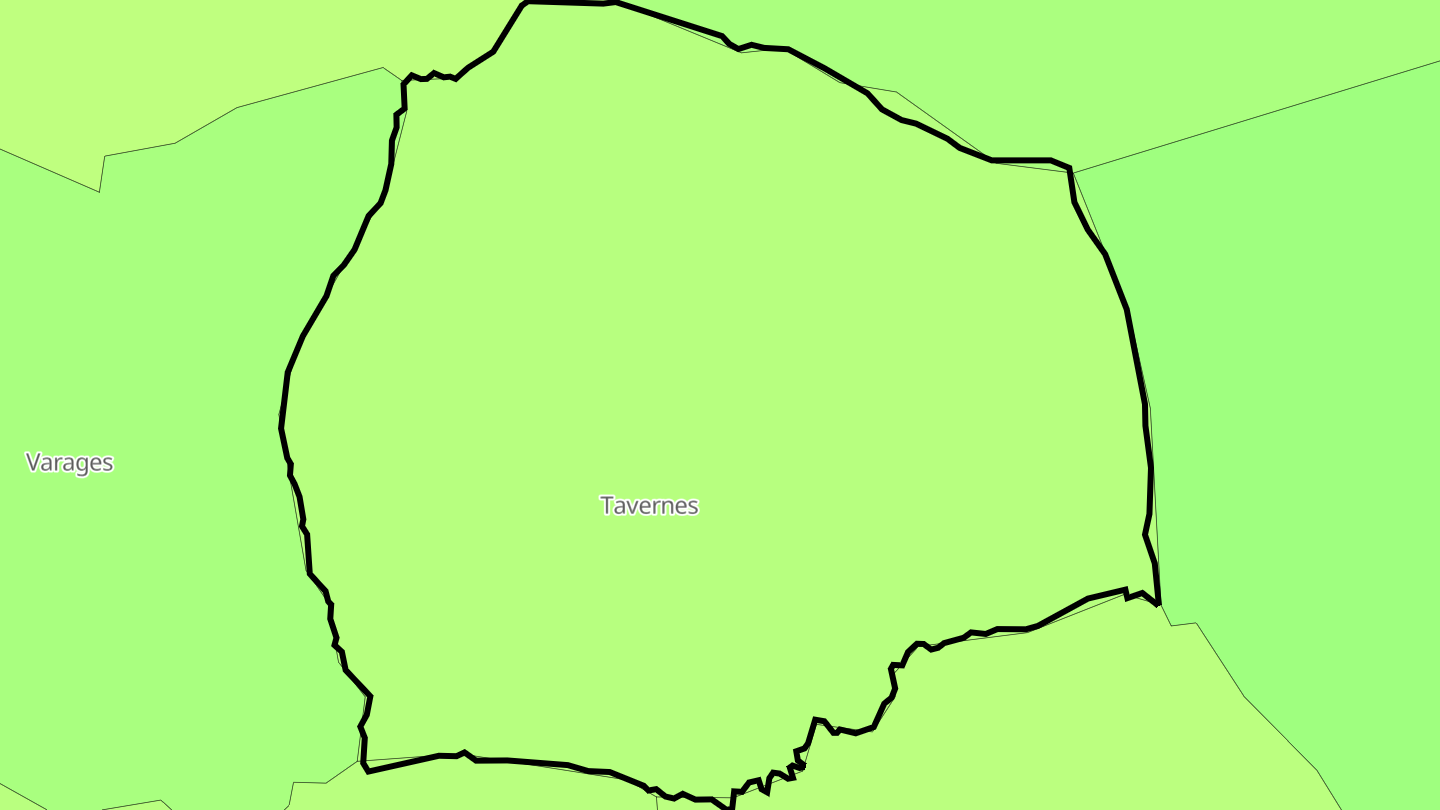 Carte des prix de l'immobilier Tavernes