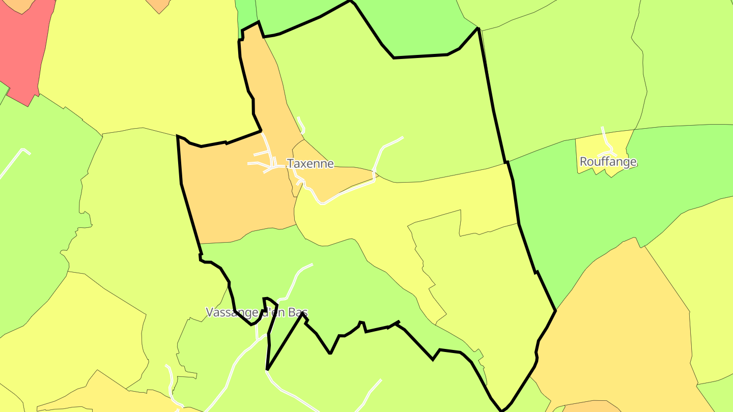 Carte des prix de l'immobilier Taxenne