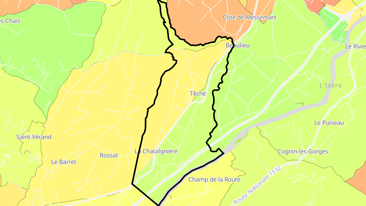Carte des prix de l'immobilier Têche