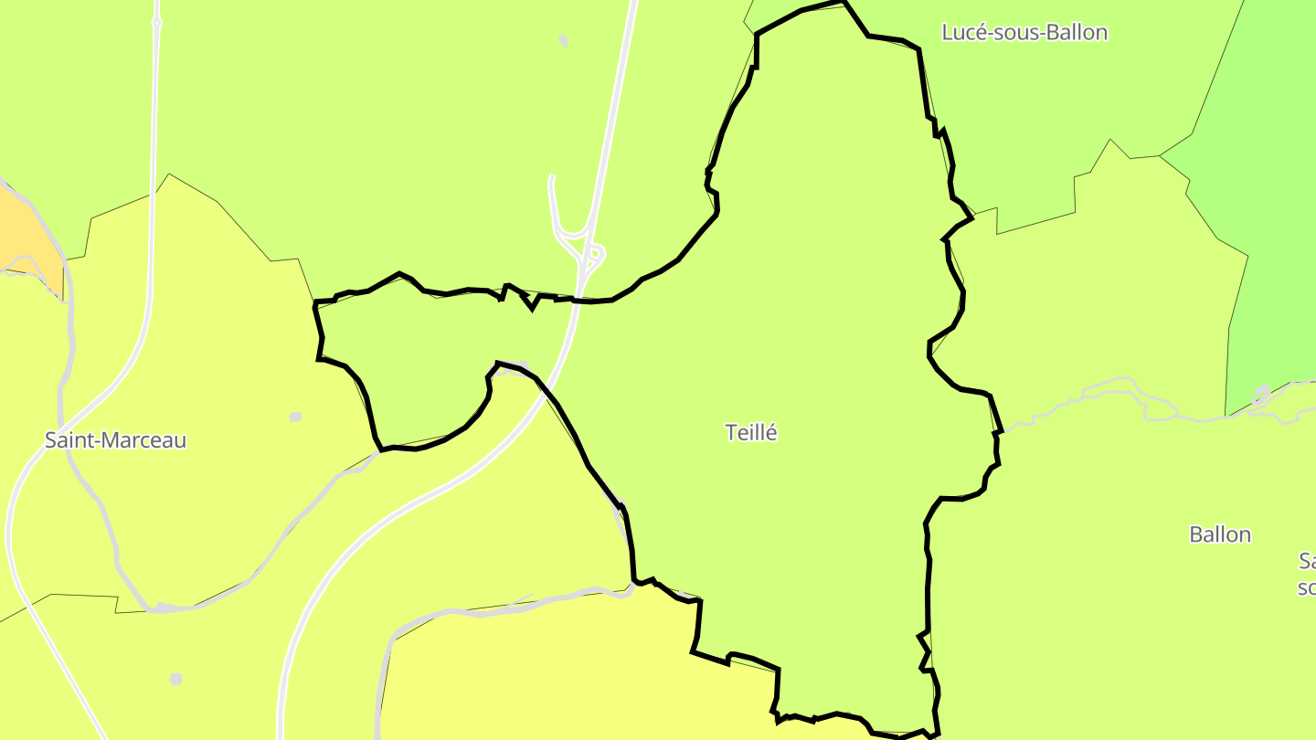 Carte des prix de l'immobilier Teillé