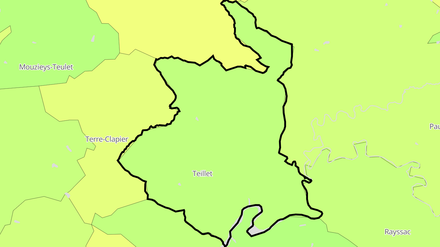 Carte des prix de l'immobilier Teillet