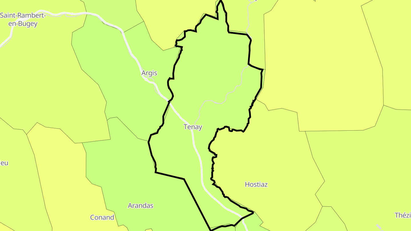 Carte des prix de l'immobilier Tenay