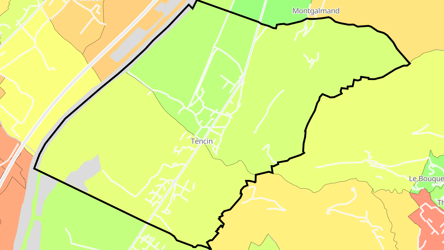 Carte des prix de l'immobilier Tencin