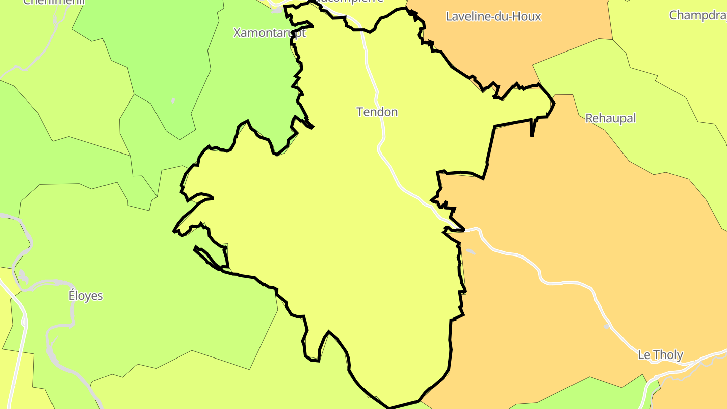 Carte des prix de l'immobilier Tendon