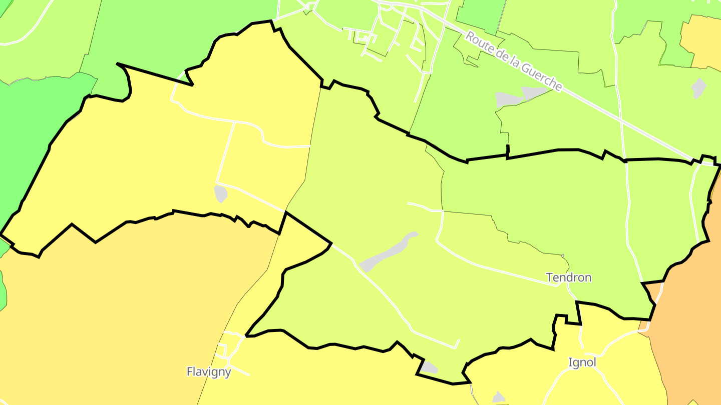 Carte des prix de l'immobilier Tendron