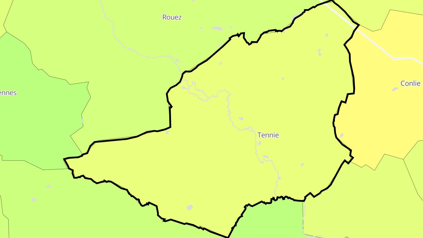 Carte des prix de l'immobilier Tennie