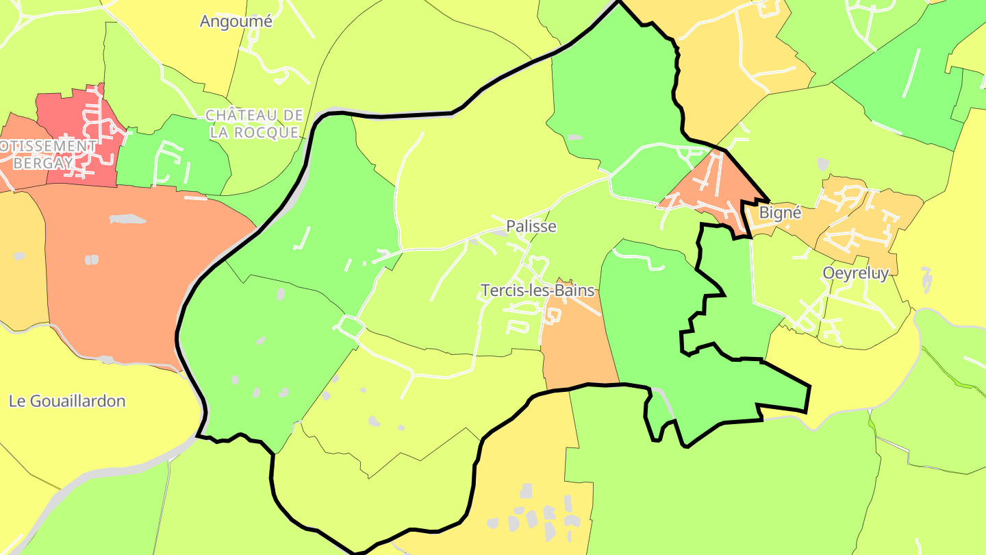 Carte des prix de l'immobilier Tercis-les-Bains