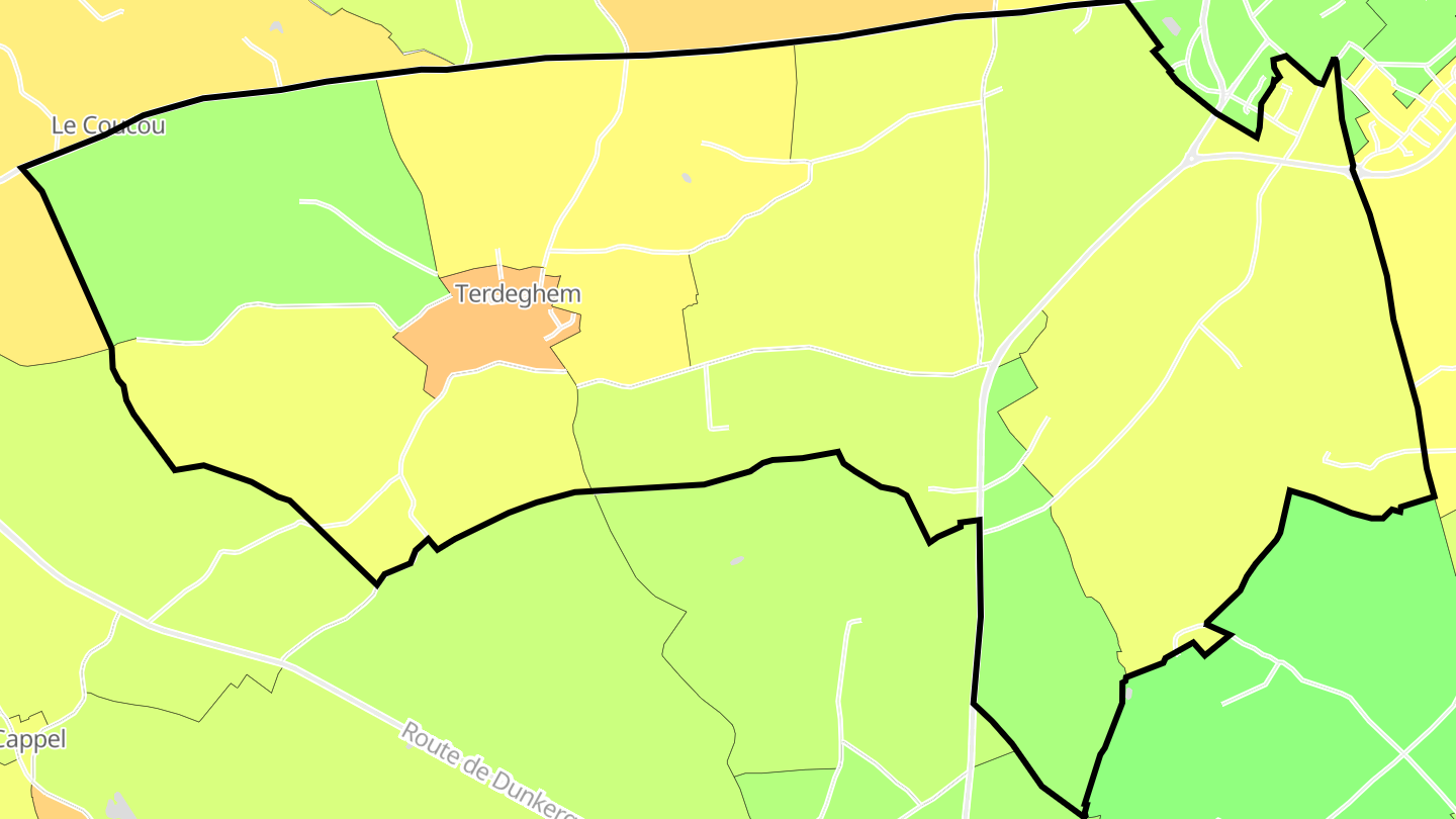 Carte des prix de l'immobilier Terdeghem