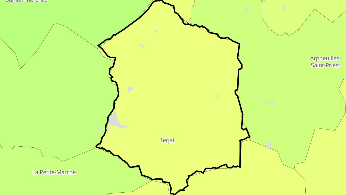 Carte des prix de l'immobilier Terjat