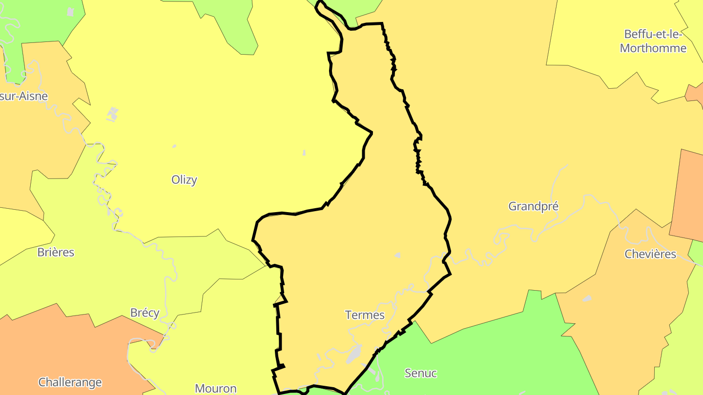 Carte des prix de l'immobilier Termes