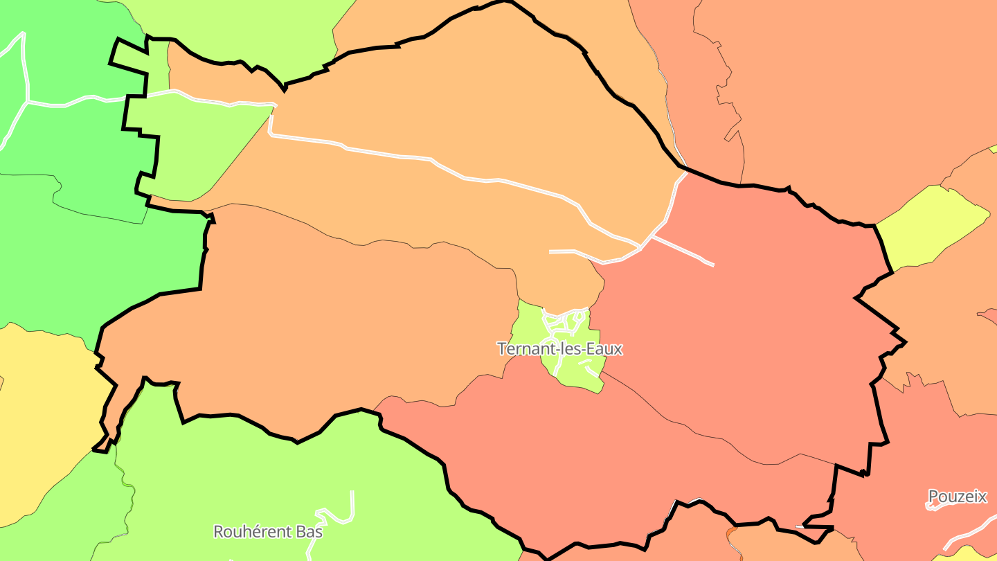 Carte des prix de l'immobilier Ternant-les-Eaux