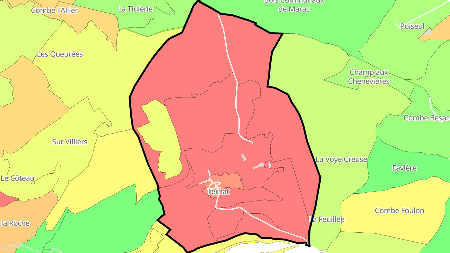 Carte des prix de l'immobilier Ternat
