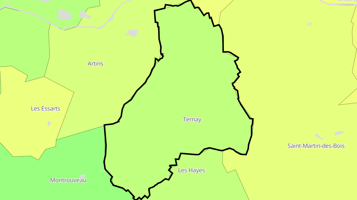 Carte des prix de l'immobilier Ternay