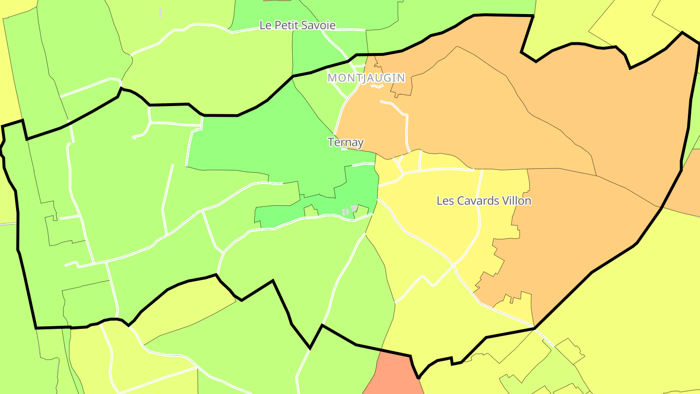 Carte des prix de l'immobilier Ternay