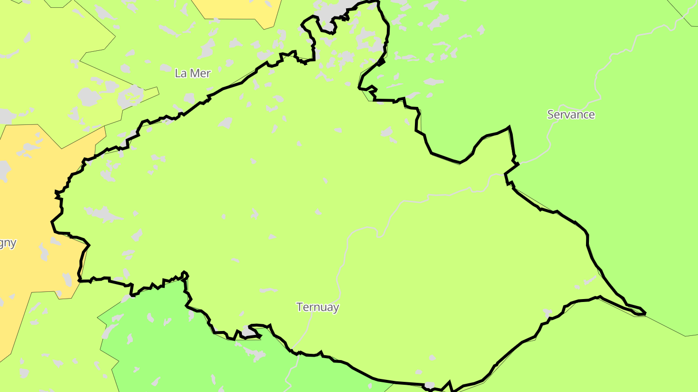 Carte des prix de l'immobilier Ternuay-Melay-et-Saint-Hilaire