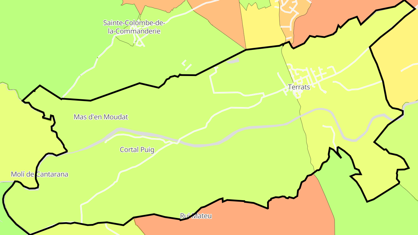 Carte des prix de l'immobilier Terrats
