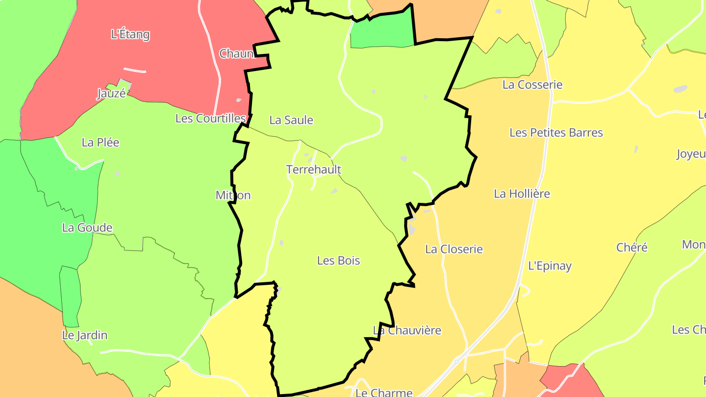 Carte des prix de l'immobilier Terrehault