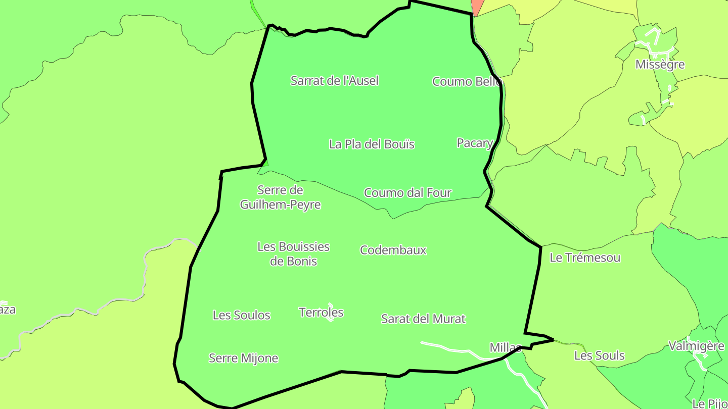 Carte des prix de l'immobilier Terroles