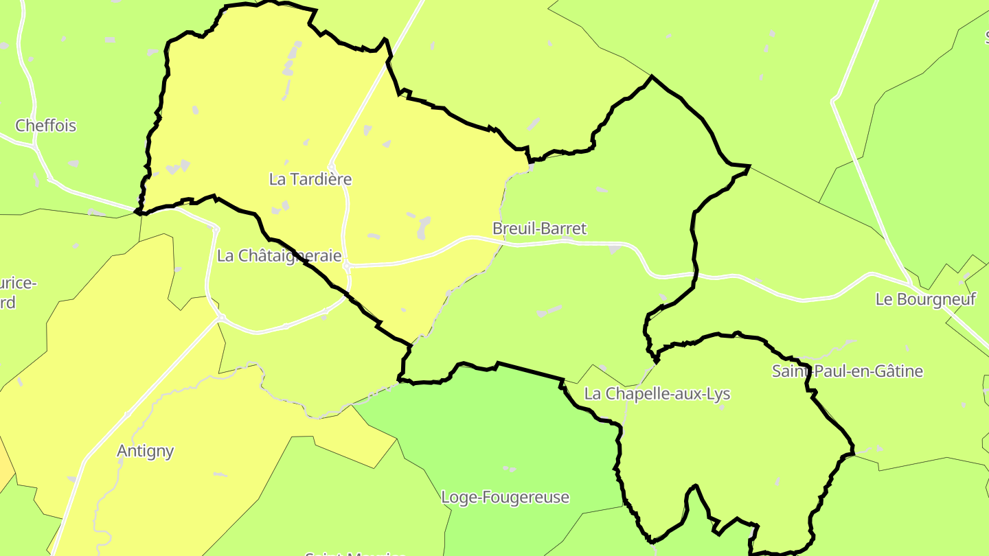 Carte des prix de l'immobilier Terval