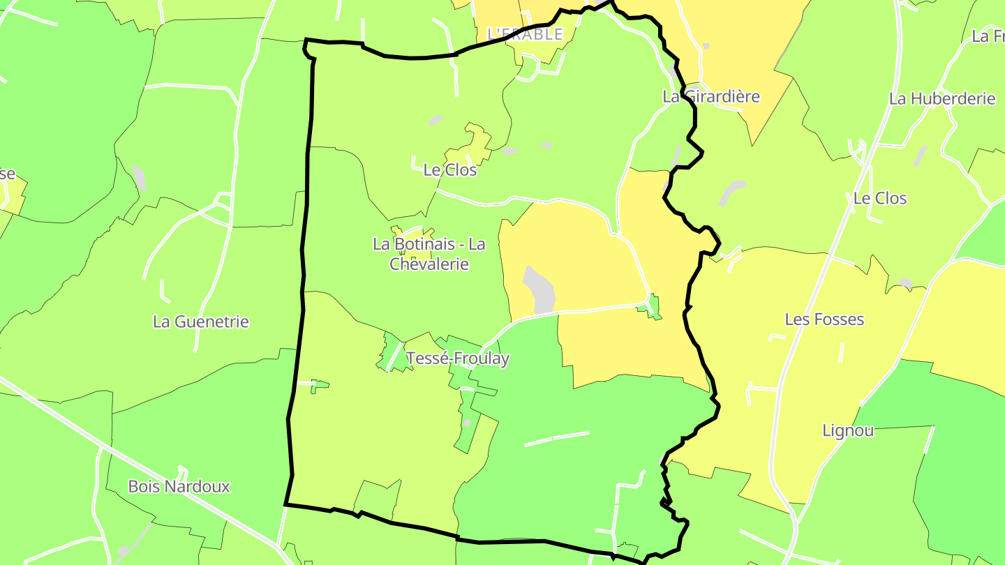 Carte des prix de l'immobilier Tessé-Froulay