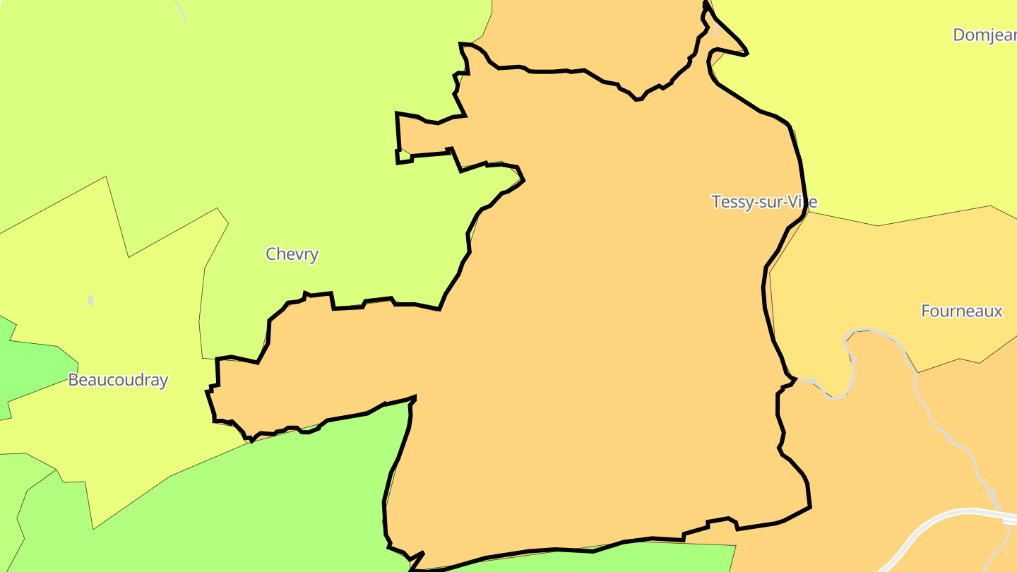 Carte des prix de l'immobilier Tessy-sur-Vire