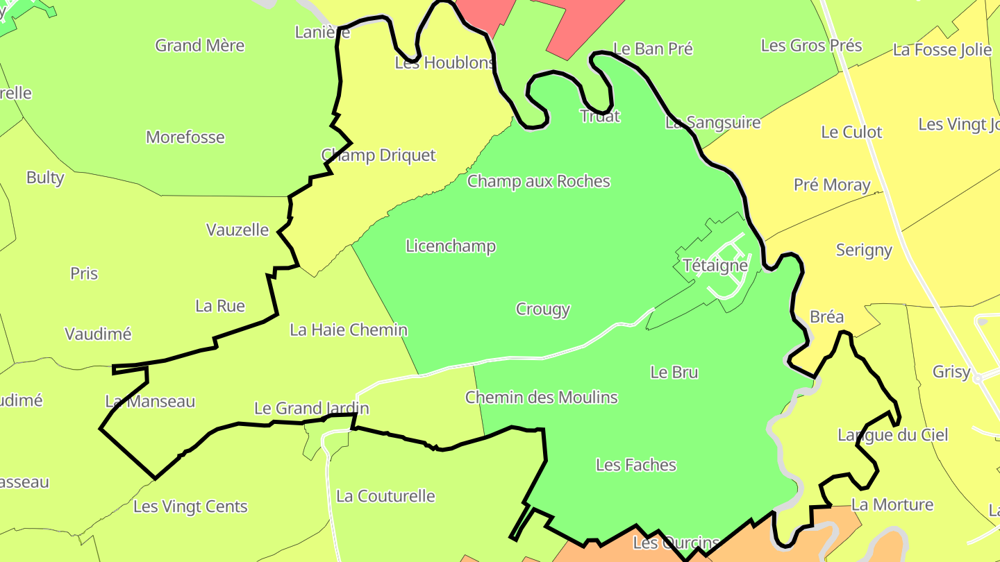 Carte des prix de l'immobilier Tétaigne
