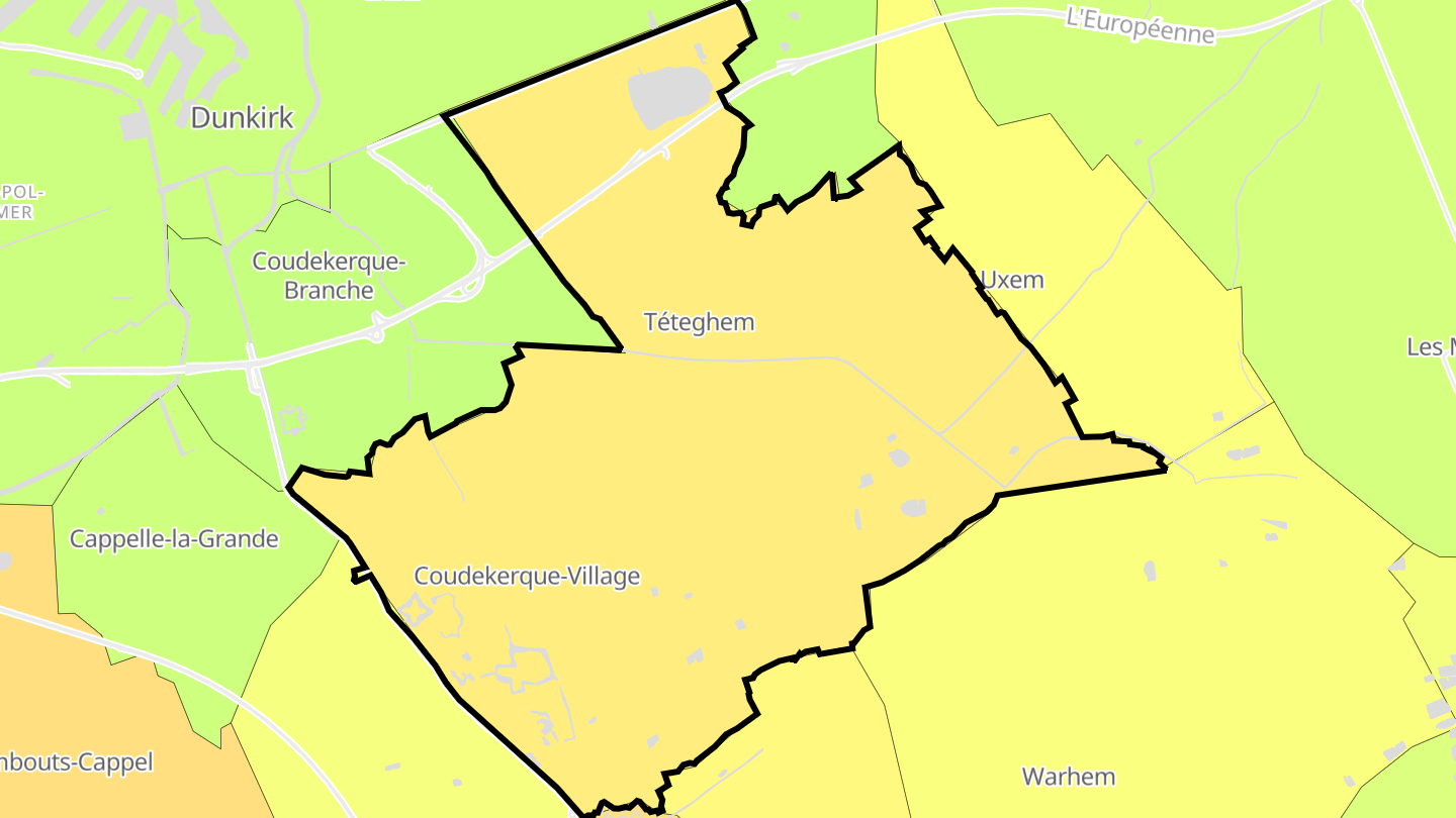 Carte des prix de l'immobilier Téteghem-Coudekerque-Village