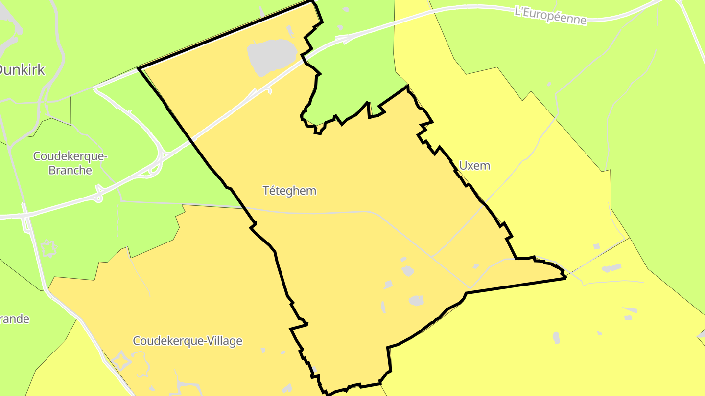 Carte des prix de l'immobilier Téteghem