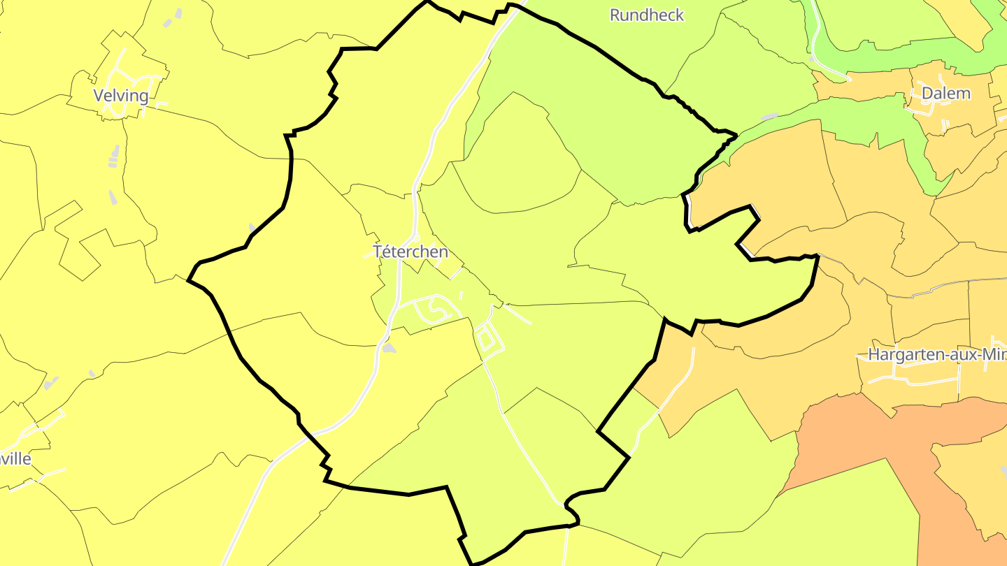 Carte des prix de l'immobilier Téterchen